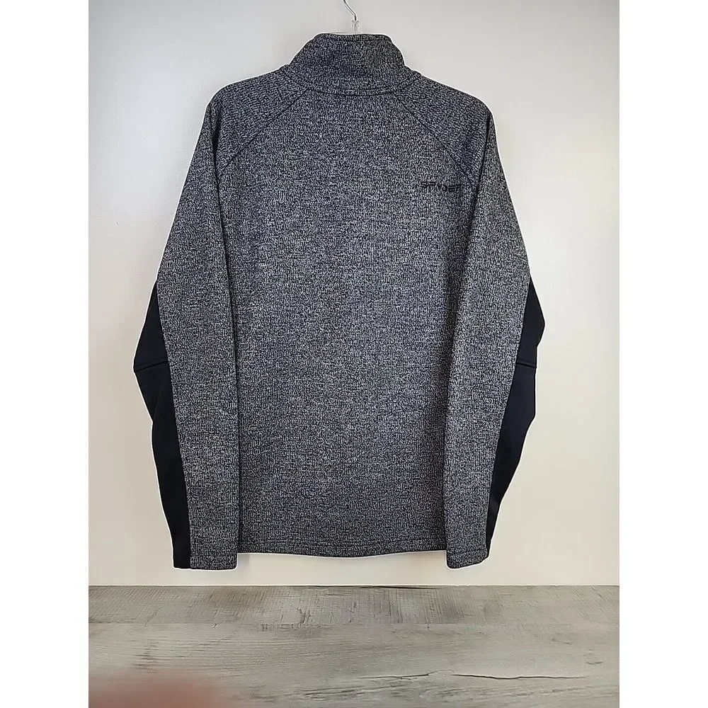 Spyder Outbound Sweater Men's Large Gray Black 1/4 Zip Fleece Stretch Breathable